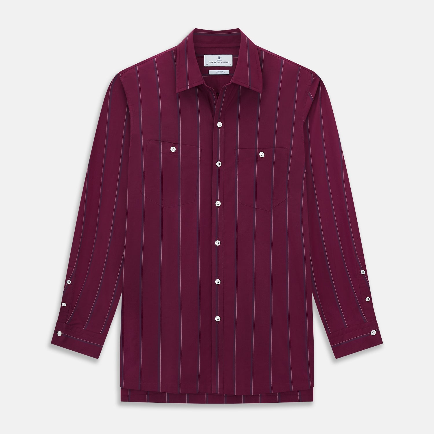 mens burgundy striped dress shirt Striped shirt in burgundy - Saint Laurent