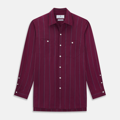 Online Exclusive · Wine Track Stripe Piccadilly Shirt