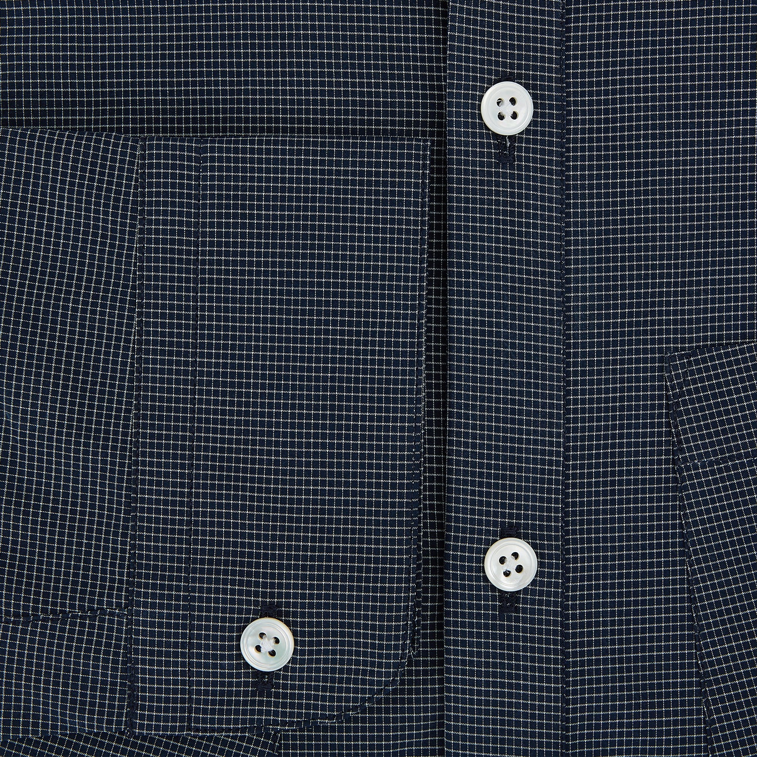 Image 4 of product Navy and White Pin Check Piccadilly Shirt 18.5