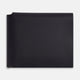 Navy Leather Trifold Card Holder with Metal Money Clip OS