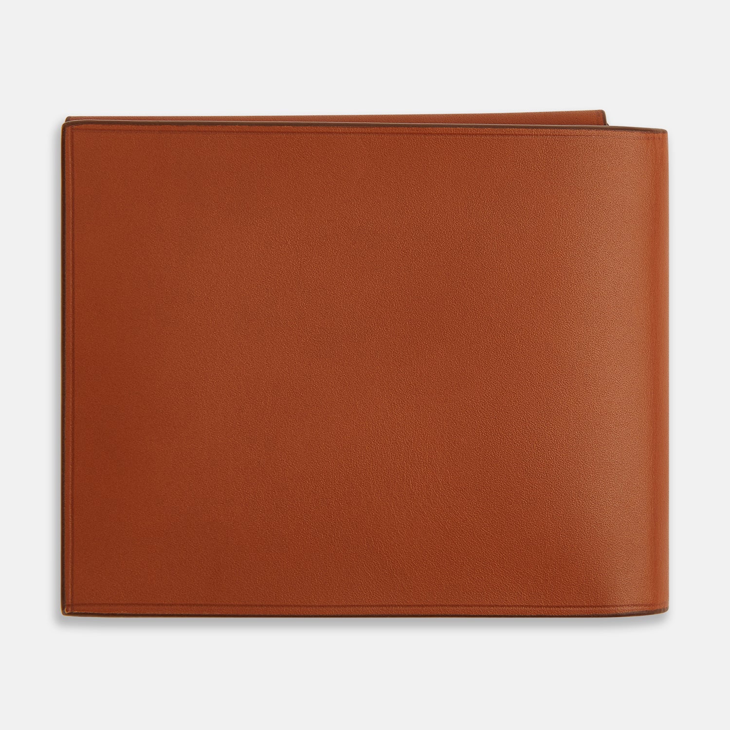 View 5 of product Cognac Leather Trifold Card Holder with Metal Money Clip OS