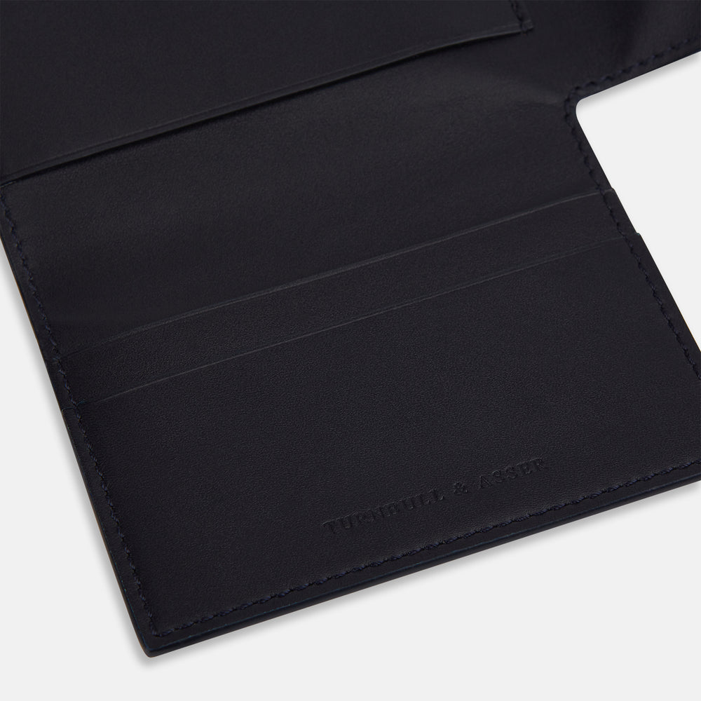 Navy Leather Trifold Wallet OS