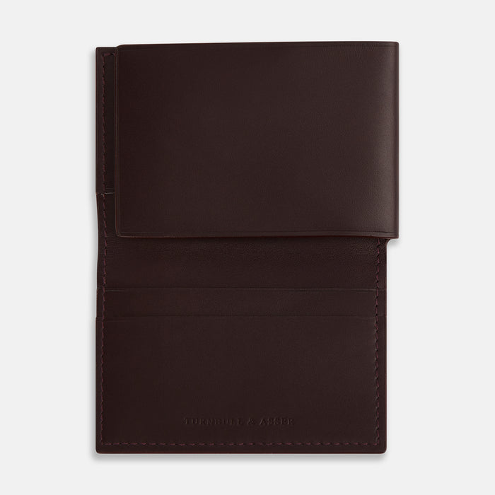 Burgundy Leather Trifold Wallet Image 1
