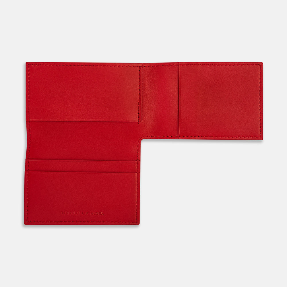 Red Leather Trifold Wallet OS