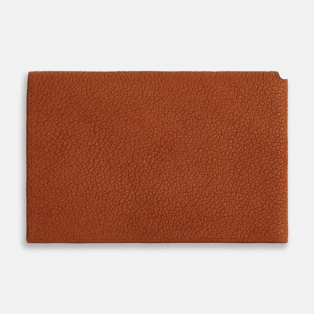Cognac Full-Grain Leather Trifold Wallet OS