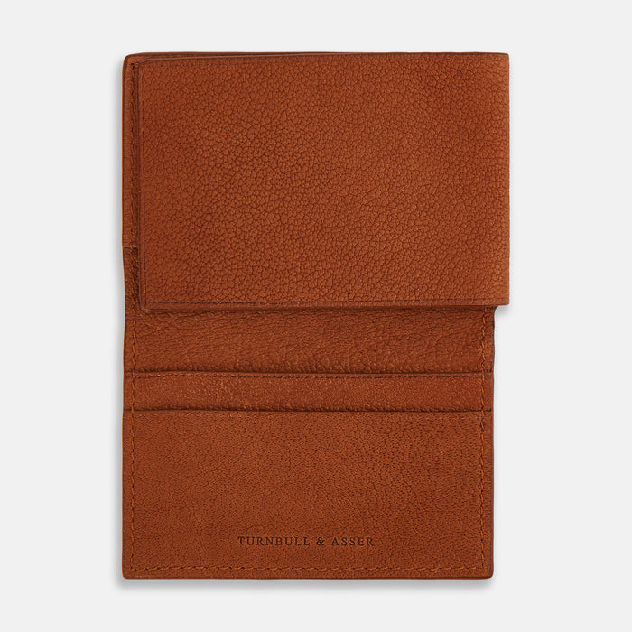 Cognac Full-Grain Leather Trifold Wallet Image 1