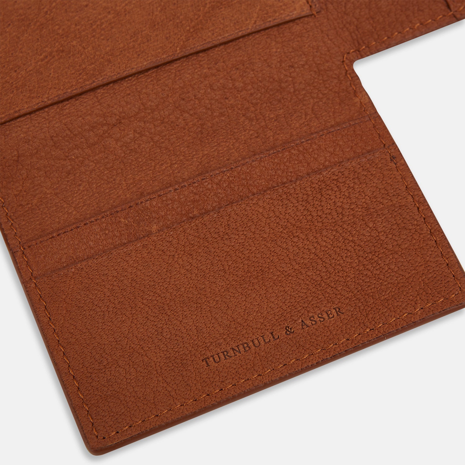 View 4 of product Cognac Full-Grain Leather Trifold Wallet OS