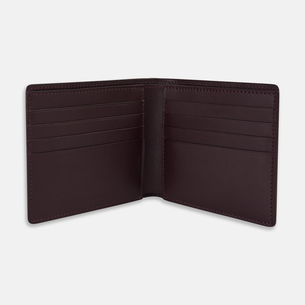 Burgundy Leather Bi-Fold Wallet OS