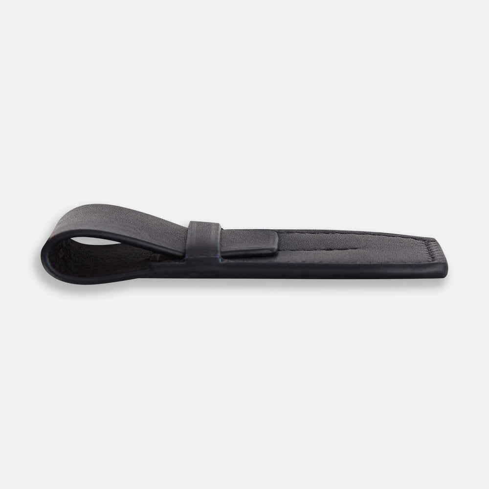 Navy Leather Collar-Stay Holder OS