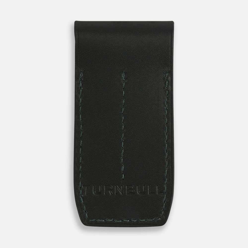 Forest Green Leather Collar-Stay Holder OS