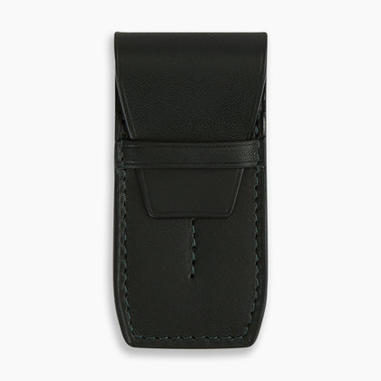 Forest Green Leather Collar-Stay Holder Image 5