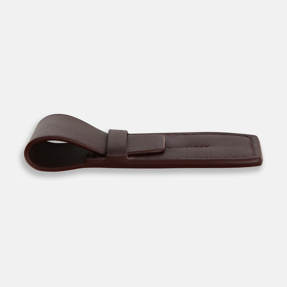 Burgundy Leather Collar-Stay Holder OS