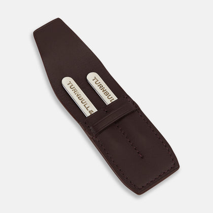 Burgundy Leather Collar-Stay Holder Image 3