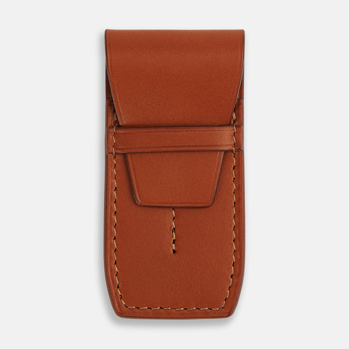 Cognac Leather Collar-Stay Holder