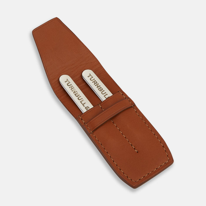 Cognac Leather Collar-Stay Holder Image 3