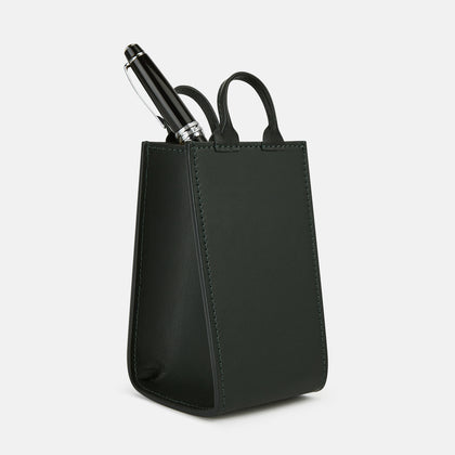 Forest Green Leather Pen holder Image 3