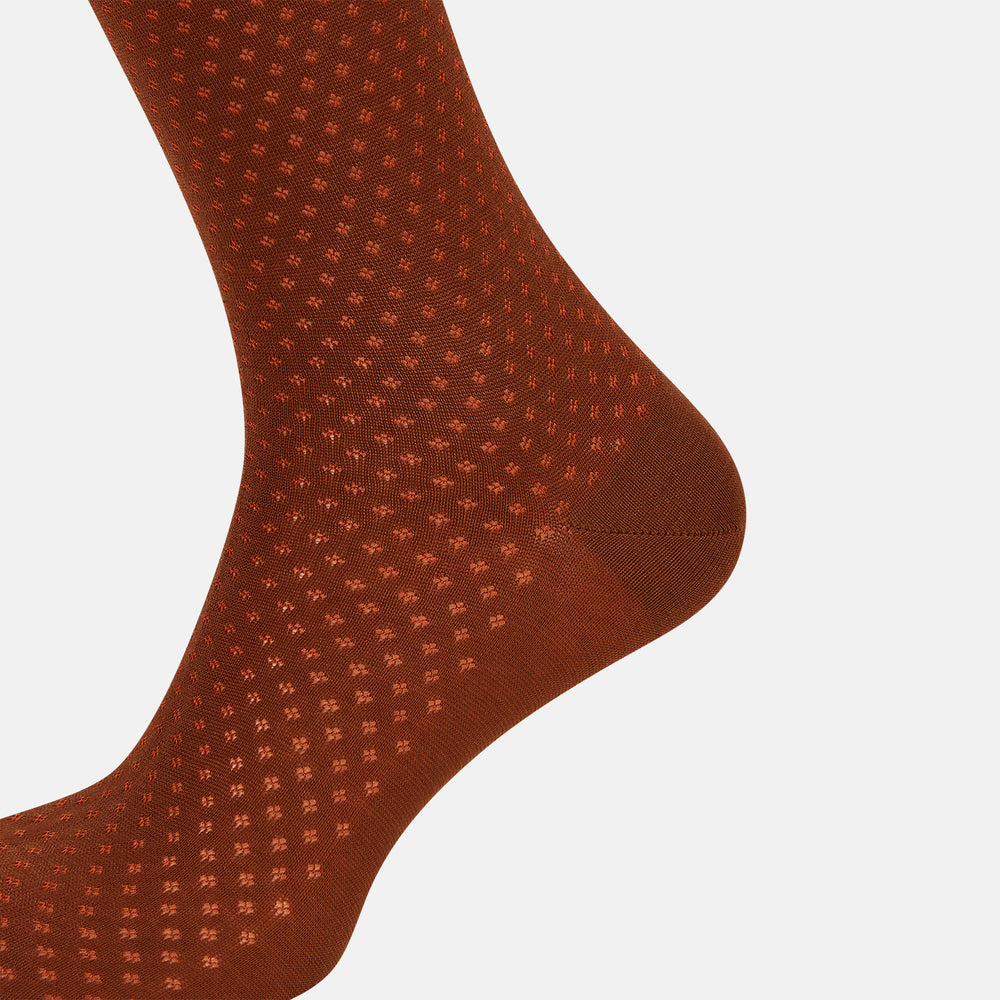 Rust Polka Dot Mid-Length Socks 13