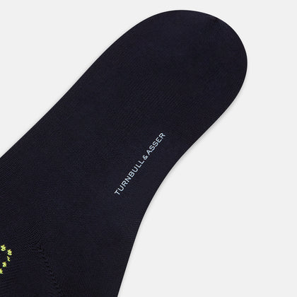 Navy Diamond Long Socks Image 2