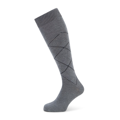 Light Grey Melange Diamond Long Socks Image 4