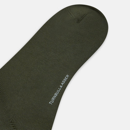 Geometric Olive Green Diamond Socks in Cotton Image 2