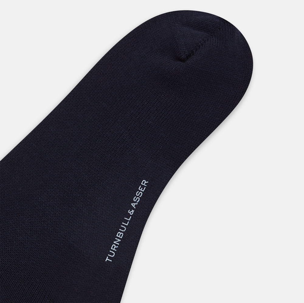 Navy Diamond Mid-Length Socks 13