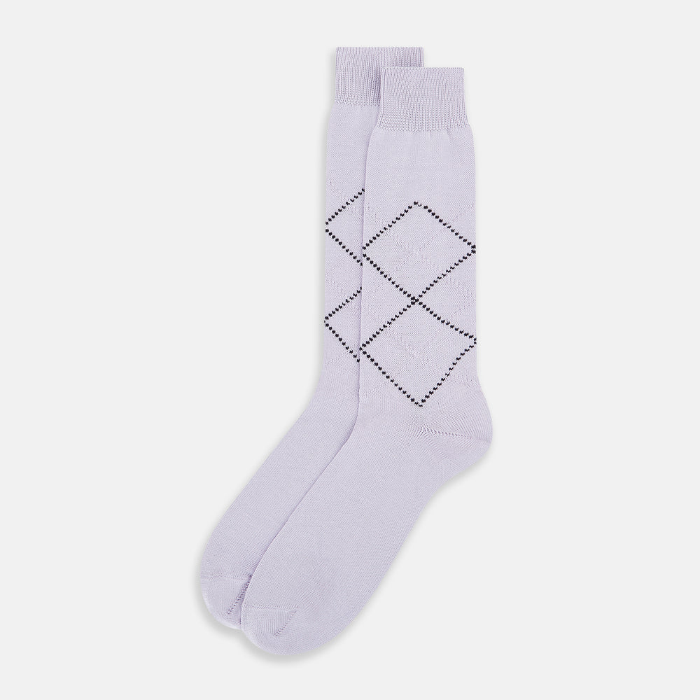 Light Pink Diamond Mid-Length Socks 10+