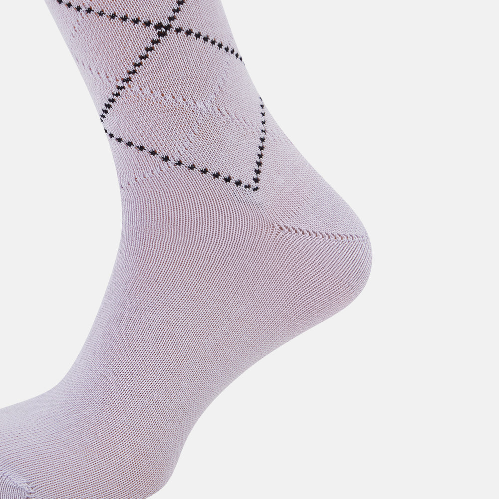 Light Pink Diamond Mid-Length Socks 10+