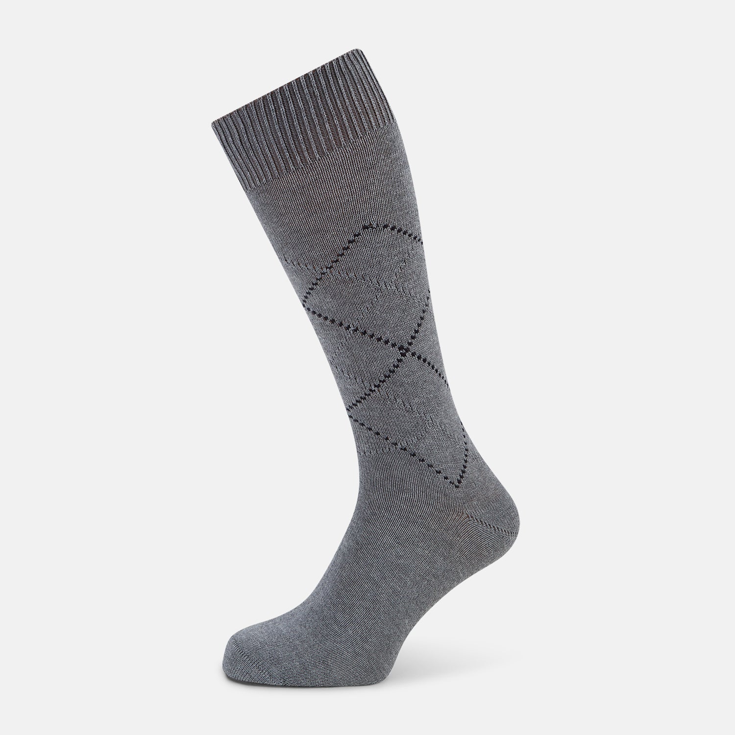 View 1 of product Light Grey Melange Diamond Mid-Length Socks 11+