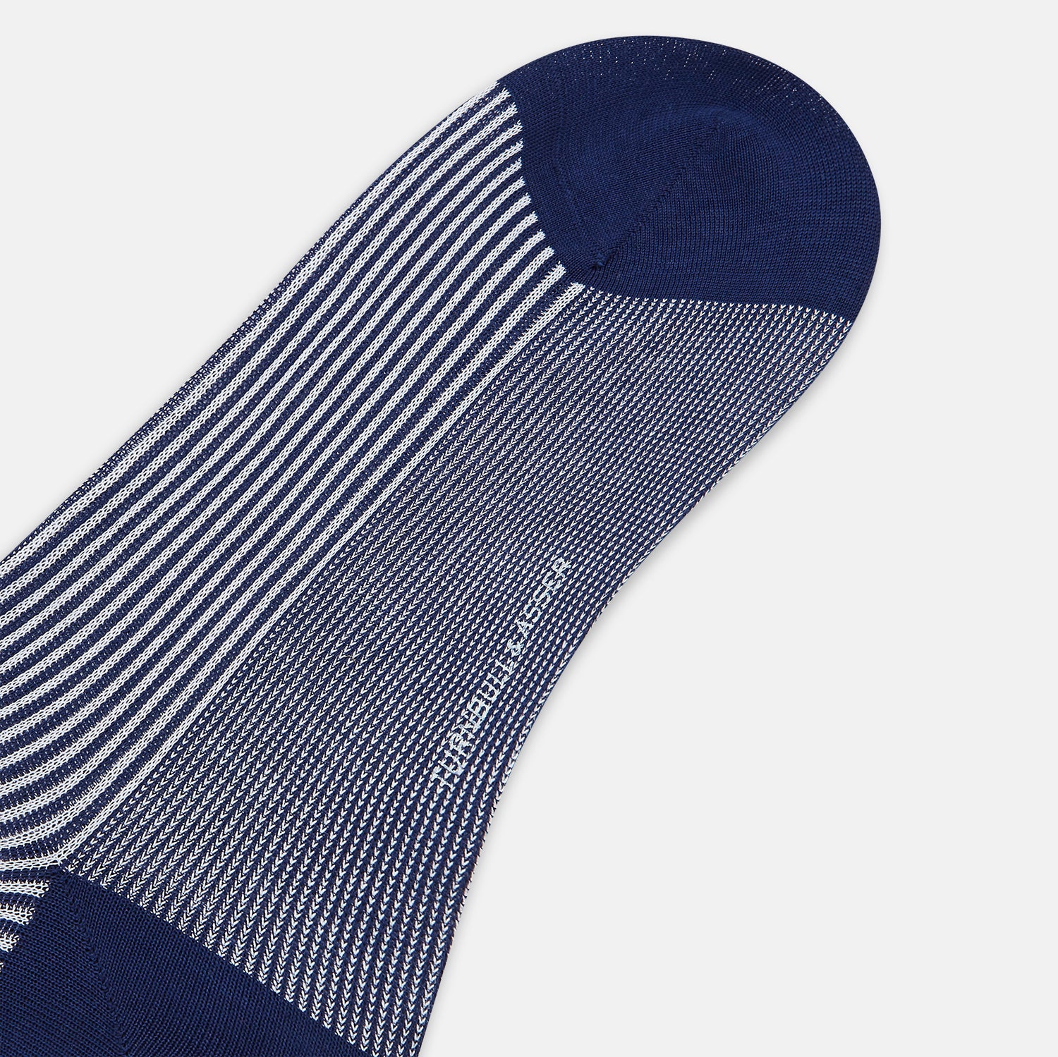 View 3 of product Royal Blue and White Striped Mid-Length Socks 12