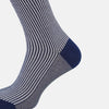 View 4 of product Royal Blue and White Striped Mid-Length Socks 12