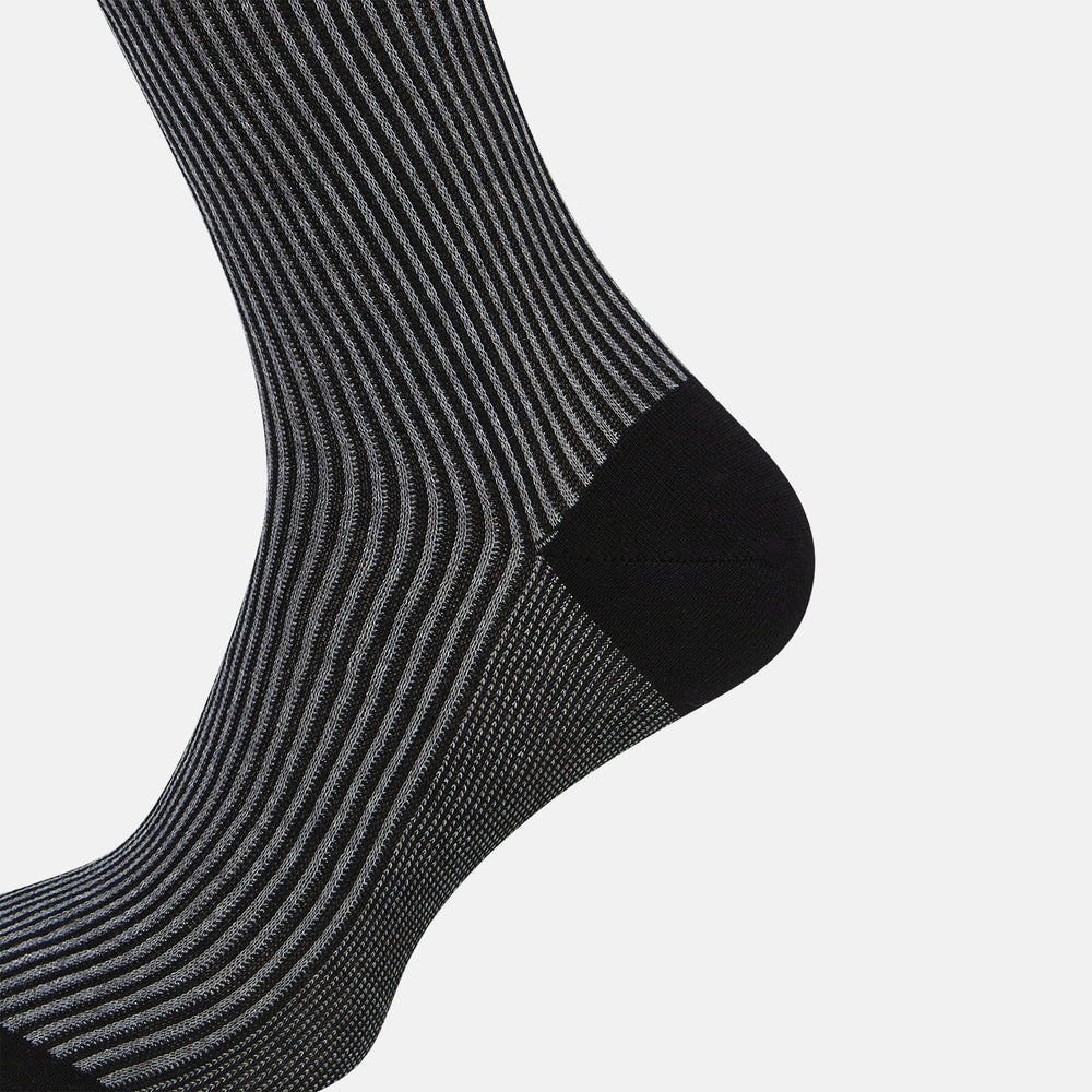 Charcoal Striped Mid-Length Socks 13