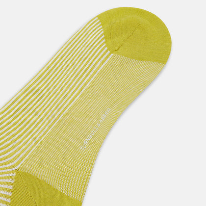 Chartreuse Lemon Striped Mid-Length Socks Image 2