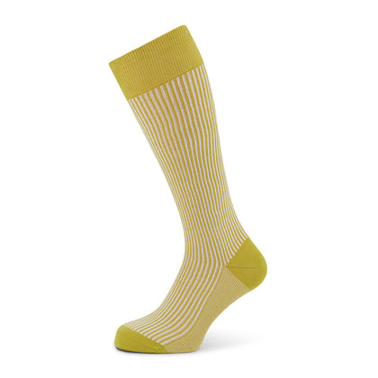 Chartreuse Lemon Striped Mid-Length Socks Image 4