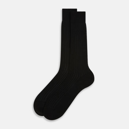 Black Striped Mid-Length Socks Image 1