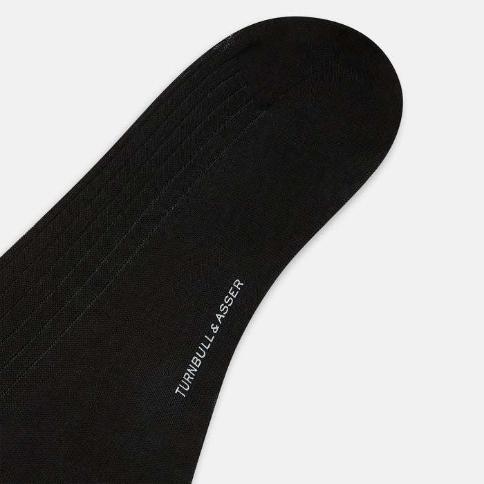 Black Striped Mid-Length Socks Image 2