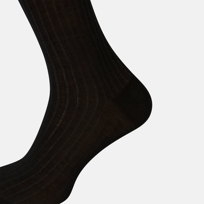 Black Striped Mid-Length Socks Image 3