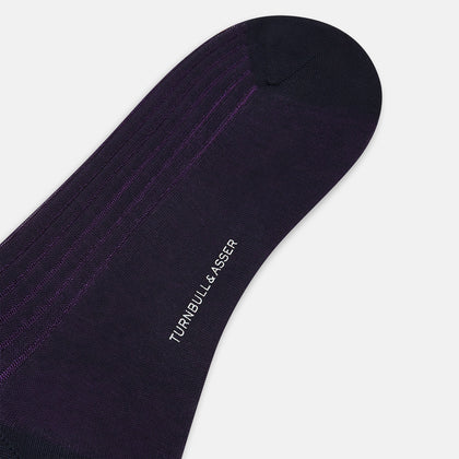 Navy Striped Mid-Length Socks Image 2