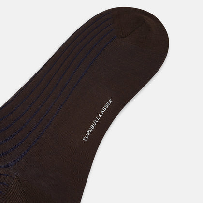 Dark Chocolate Striped Mid-Length Socks Image 2