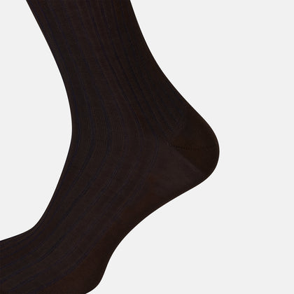 Dark Chocolate Striped Mid-Length Socks Image 3