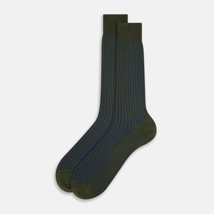 Sage Striped Mid-Length Socks Image 1