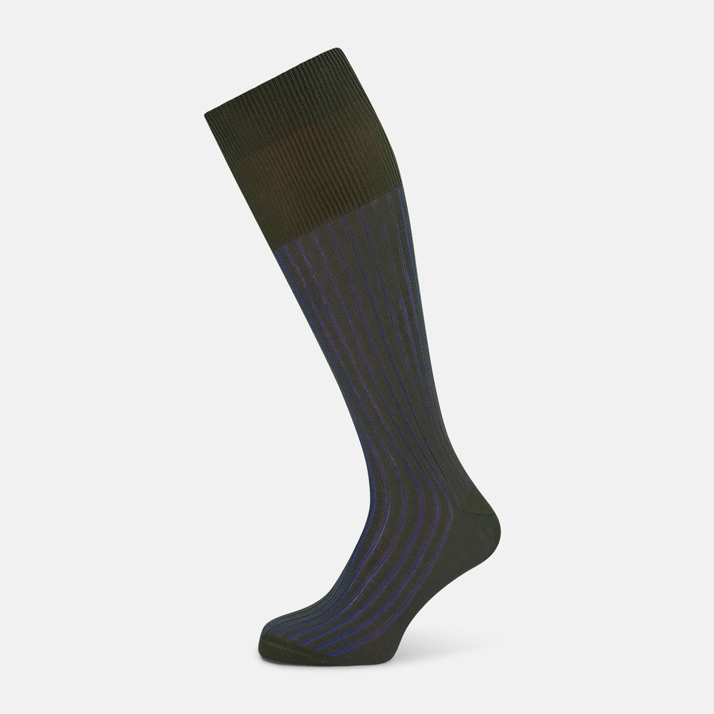 Sage Striped Long Socks 13