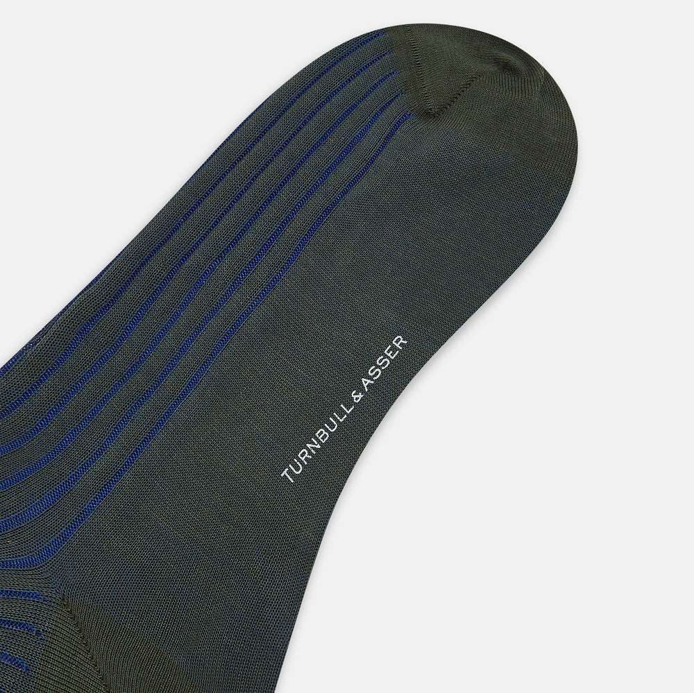 Sage Striped Long Socks 13