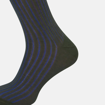 Sage Striped Long Socks Image 3
