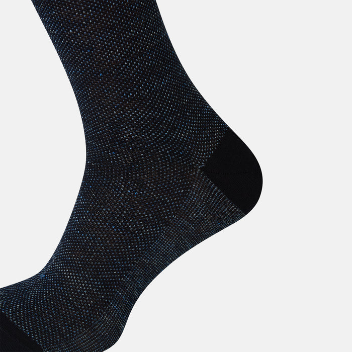 Navy Cotton-Linen Mid-Length Socks Image 3