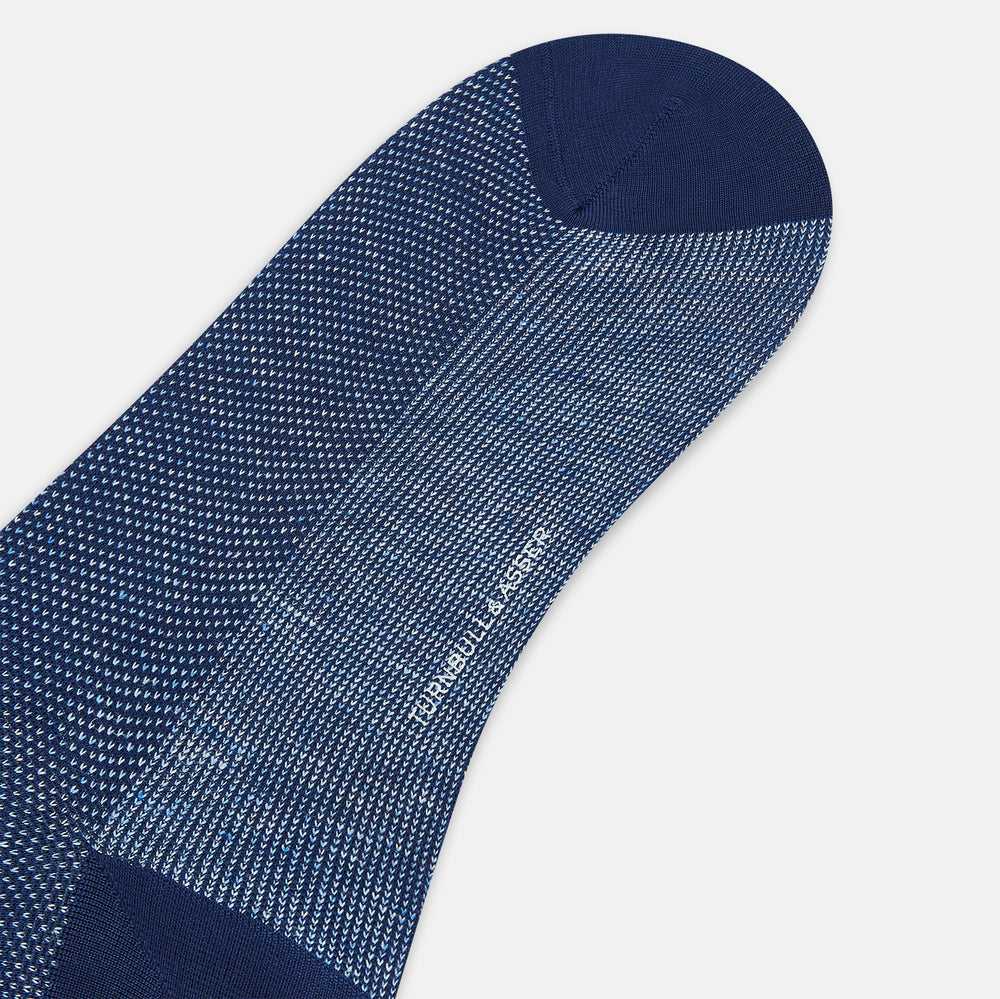 Azzurro Cotton-Linen Mid-Length Socks