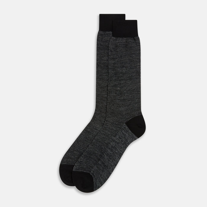 Charcoal Cotton-Linen Mid-Length Socks Image 1