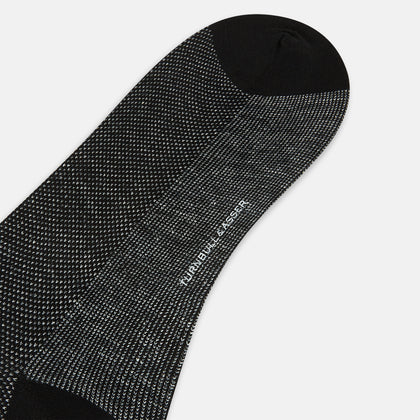 Charcoal Cotton-Linen Mid-Length Socks Image 2