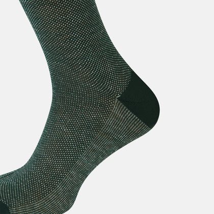 Forest Green Cotton-Linen Mid-Length Socks Image 3