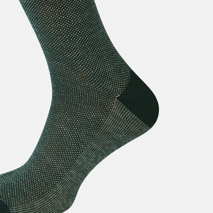 Forest Green Cotton-Linen Mid-Length Socks Image 3