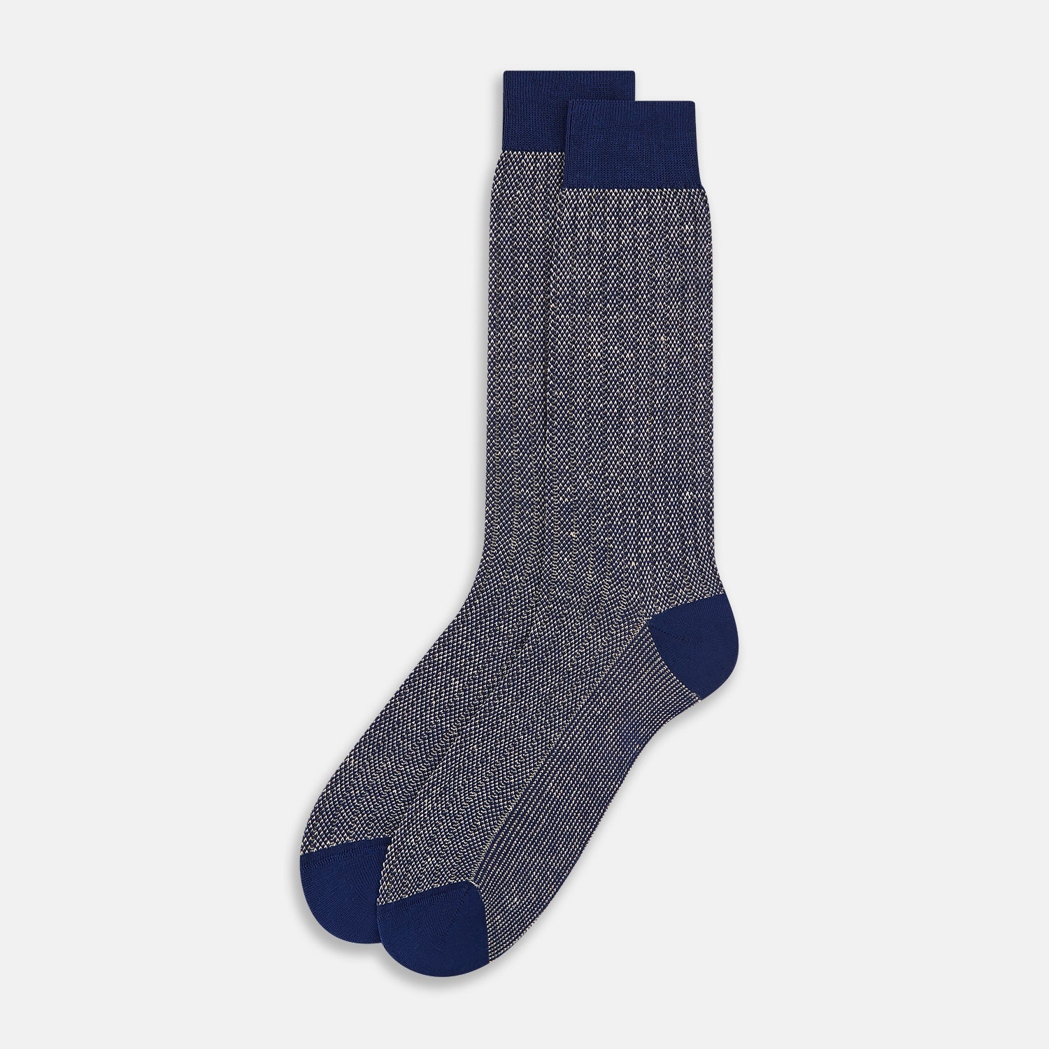 View 2 of product Denim Ribbed Cotton-Linen Mid-Length Socks 12